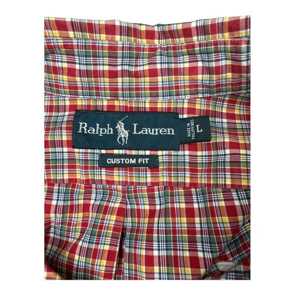 Polo Ralph Lauren Custom Fit Men’s Size L Button Down Plaid Long Sleeve - Picture 8 of 10